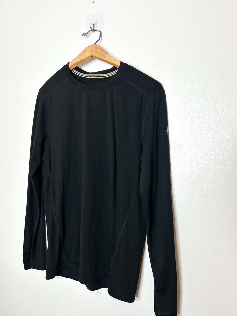 Smartwool Mens Classic AlI Season Merino Base Layer Long Sleeve Crew Black M - Picture 3 of 7